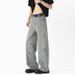 American-style Puppy Embroidery Washed Jeans For Men, New Trendy Brand, Loose Fit, Plus Size, Slimming Straight-leg_mkmklike.com