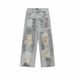 Distressed Washed High-Street Straight-Leg Jeans For Men & Women – Vintage-Inspired Ripped Denim With Relaxed Fit_mkmklike.com