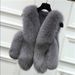 Women's Clothing Fox Fur Vest Women's Winter Vest Ladies Stitching Vest Short Fur Coat_mkmklike.com