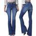 Women's Clothing Slim Denim High Elastic Bell Bottom Pants_mkmklike.com