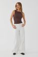 Vintage Washed High-Waisted Straight Leg Jeans – Relaxed Fit Wide Hem Denim Pants With Distressed Detailing_mkmklike.com