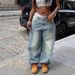 Women's Clothing Vintage Washed High Waist Straight Leg Jeans For Women - Distressed Denim Pants With Comfortable Stretch, Casual Loose Fit ( S-3XL)_mkmklike.com