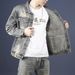 Pulse Pulse 2025 Autumn Retro Trendy Brand Men's Denim Jacket Loose Fashion Trend Casual European And American Style Handsome Outfit_mkmklike.com