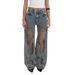 Women's Clothing Retro Straight Pants Hollow Texture Niche Design Gradient Jeans Loose Wide Leg Trousers Ins_mkmklike.com