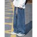 Nordmann Heavyweight American Retro Jeans For Men Loose Fit Plus Size Oversize Trendy Brand Elastic Waist Straight Wide Leg Pants_mkmklike.com