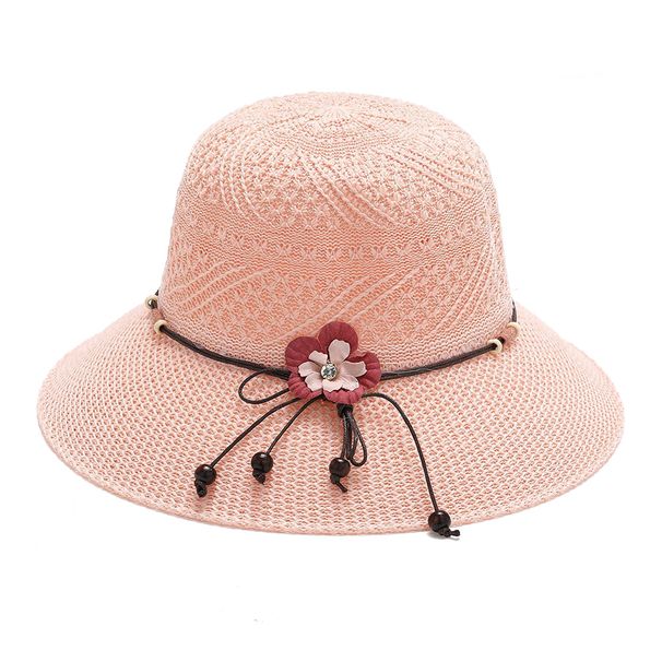 Hot Sale Bow Flowers Straw Sweet Foldable Beach Wide Brim Elegant Bucket Hat Sunscreen Outdoor Casual Sun Cap Women All Match_mkmklike.com