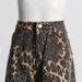 Women's clothing New American Retro Leopard Print High Waist Slim Straight Pants Niche Design Ripped Jeans_mkmklike.com