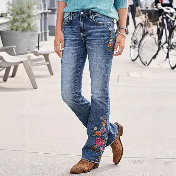 2026 European And American Women's Fashion Embroidered Fashionable Personality Low Waist High Elasticity Ins Trend Slim Fit_mkmklike.com