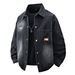 Men's Clothing Printed Denim Jacket Men's Autumn New Foreign Trade Loose Letter Long Sleeved Top Trendy Casual Men's Jacket_mkmklike.com