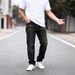 Men's Clothing Style Men's Jeans, New Style Stretch Black Men's Jeans, Slim Fit, Paint Painted Men's Jeans, Trendy And Unique Pants._mkmklike.com