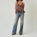 Retro Washed Y2K Low-Rise Bootcut Jeans For Women – Vintage-Inspired Casual Denim Pants With Stretch Comfort_mkmklike.com