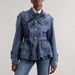 K Personalized Street Style Jacket, New Fashionable Ruffle Edge Single Breasted Lapel Three-dimensional Denim Jacket For Women_mkmklike.com