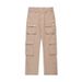 Men's High-Street Utility Cargo Jeans - Multi-Pocket Button-Fly Straight Fit Stacked Hem Pants_mkmklike.com