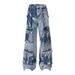 Men's Clothing Washed And Distressed Multi Pocket Design Straight Slim Loose Wide Leg Casual Retro High Street Personality Men's Jeans_mkmklike.com
