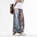 Men's Clothing Startlight Men's American Street Hip Hop Washed Jeans Heavy Hand Painted Graffiti Loose Ripped Trousers_mkmklike.com