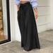 Women's Clothing Elegant Lace Up High Waist Wide Leg Pants Casual Denim Trousers_mkmklike.com