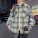 Youth Spring And Autumn New Denim For Men 2025 Trendy Handsome Checkered Shirt Jacket Casual Top_mkmklike.com