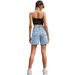 Women's Clothing Casual Denim Shorts Simple High Waist Loose Shorts_mkmklike.com