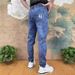 New Stretch Men's Jeans Simple Trend Slim-fitting Pants Versatile Comfortable Straight Casual Trousers_mkmklike.com