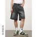 Nirben Denim | American Trendy Brand Ink Splashed Paint Dot Denim Shorts Men's High Street Loose Straight Five Point Pants_mkmklike.com