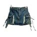 Summer New American Style Side Pocket Tie Hole Denim Miniskirt Low Waist Hip Hot Girl Outfit Trend_mkmklike.com