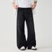 Men's Summer Jeans Trendy American Washed Casual Wide Leg Pants Midweight Cotton Blue Black High Street Fashion_mkmklike.com
