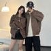 American Retro PU Leather Men, Loose Fit, High Street Style, Melard Collar, Baseball Jacket, Couple's Jacket For Spring_mkmklike.com