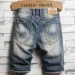 2025 Summer Clothing New Men Vintage Ripped Short Jeans Streetwear Fashion Hole Straight Thin Denim Shorts Male Brand Pants_mkmklike.com