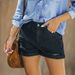 Women's Clothing Elastic Perforated Curled Denim Shorts Casual Jeans_mkmklike.com