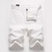 Loom 2022 Trendy European And American Style Ripped New Denim Mid-Length Retro Plus Size Summer Men's Cross-Border Shorts_mkmklike.com