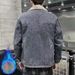 Denim Jacket Men's Autumn And Winter Fleece Thickened Jacket Handsome Lamb Wool Cotton Clothes_mkmklike.com