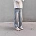 Light Blue Ripped Jeans For Men, Summer Hip-hop Distressed Pants, European And American Street Style Straight-leg_mkmklike.com