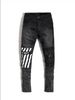 Men's Trousers With Holes And Polished White Slim Denim Trousers Fashionable Printed Small-legged Trousers For Men_mkmklike.com