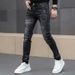Men's Trendy Printed Slim Fit Stretch Denim Jeans For Spring._mkmklike.com