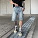 Men's Clothing High Street Full Diamond Denim Shorts Ink Splashed Dyed Gradient Cropped Pants Summer New Trendy Brand Men's Casual Pants_mkmklike.com
