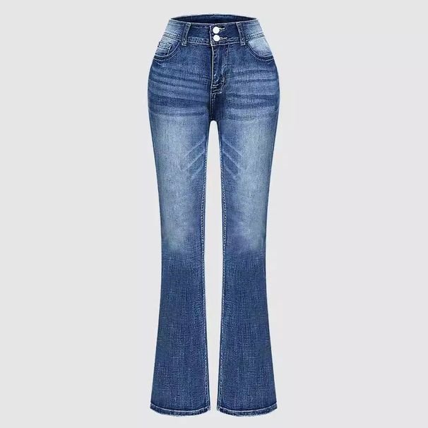 K New Fashionable And Versatile Stretch Slimming Embroidered Micro Flared Jeans For Women_mkmklike.com