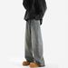 Men's Retro American Style Heavyweight Jeans Loose Straight Leg Spring Summer Trendy Casual Pants_mkmklike.com