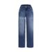 Women's High-Waisted Wide Leg Jeans – Stretch Denim & Casual Comfort (S-XXL, Navy Blue)_mkmklike.com
