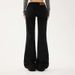 American Retro Low-waist Hot Girl Flared For Autumn Winter, Slightly Stretchy, Versatile, Slim-fit, And Flattering_mkmklike.com