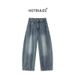 "Vintage Washed Drop-Crotch Men's Jeans – 90s Baggy Denim Pants With Low-Crotch & Distressed Finish (Streetwear, Hip-Hop Style)"_mkmklike.com
