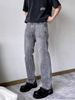 Men's Clothing High Street Washed Gray Straight Tube Slightly Flared Cleanfit Pants Trendy_mkmklike.com