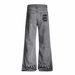 Wasteland Vintage Dirty Denim Flared Men's Vibe Style Hippie Trend Niche Loose Wide-Leg Long Pants_mkmklike.com