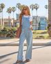 K Wide Leg Denim Overalls, Casual Slimming Jumpsuit, Women's Clothing Style_mkmklike.com