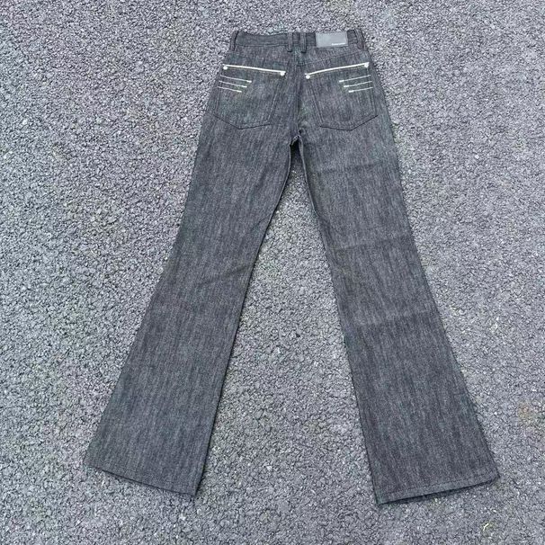 Classic Raw Denim Jeans Mid-Rise Bootcut 13 Oz Four-Line Stitching Slimming Versatile Styling Men's Clothing_mkmklike.com