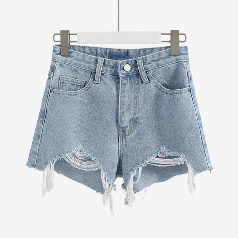 Women's High-Waisted Wide Leg Denim Shorts Korean Style Loose Fit Ripped Slimming Hot Pants Chic Trendy Summer HyunA Inspired_mkmklike.com