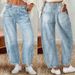 Women's Clothing Retro Banana Pants Loose Machete Trousers Wide Leg Pants Mid Waist Straight Jeans For Women_mkmklike.com