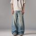 Vintage Washed Ripped Jeans For Men & Women – Retro Distressed Denim Pants, Loose Fit Wide Leg Trousers, 90s Streetwear Style_mkmklike.com