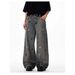Embroidered Trendy High Street Men's Jeans Loose Straight Wide-Leg Pants 2025 New Trend_mkmklike.com