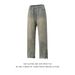 Blue Jeans, Spring/autumn, Zip Up, Slit Jeans, Straight Leg, Minimalist, Heavy Duty, High Street American Style._mkmklike.com