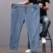 Large Size Jeans Men's Fattened Plus Size Fat Loose Straight Jeans Men's Elastic Cross-border Jeans_mkmklike.com